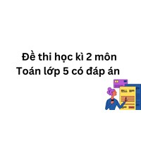 Đề thi học kì 2 môn Toán lớp 5 có đáp án mới nhất