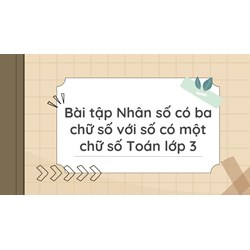 Bài tập Nhân số có ba chữ số với số có một chữ số Toán lớp 3