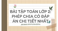 Bài tập Toán lớp 2: Phép chia có đáp án chi tiết nhất