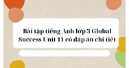 Bài tập tiếng Anh lớp 3 Global Success Unit 11 có đáp án chi tiết