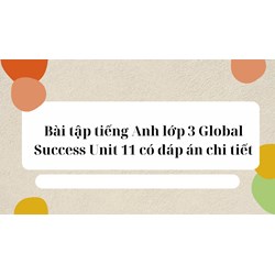 Bài tập tiếng Anh lớp 3 Global Success Unit 11 có đáp án chi tiết