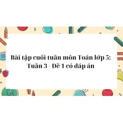 Bài tập cuối tuần môn Toán lớp 5: Tuần 3 - Đề 1 có đáp án