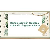 Bài tập cuối tuần Toán lớp 3 Chân trời sáng tạo - Tuần 10 có đáp án