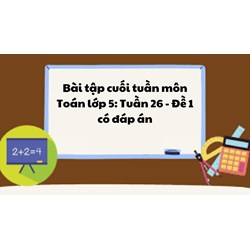 Bài tập cuối tuần môn Toán lớp 5: Tuần 26 - Đề 1 có đáp án
