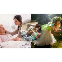 Kể lại câu chuyện có ba nhân vật: Bà mẹ ốm, người con và bà tiên