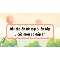 Bài tập ôn hè lớp 5 lên lớp 6 các môn có đáp án