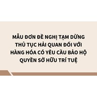 Mẫu đơn đề nghị tạm dừng thủ tục hải quan đối với hàng hóa có yêu cầu bảo hộ quyền sở hữu trí tuệ