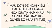 Mẫu đơn đề nghị kiểm tra, giám sát hàng hóa xuất nhập khẩu có yêu cầu bảo hộ quyền sở hữu trí tuệ