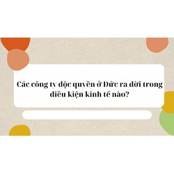 Các công ti độc quyền ở Đức ra đời trong điều kiện kinh tế nào?