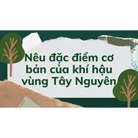 Nêu đặc điểm cơ bản của khí hậu vùng Tây Nguyên