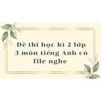 Đề thi học kì 2 lớp 3 môn tiếng Anh có file nghe có đáp án
