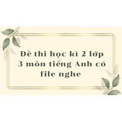 Đề thi học kì 2 lớp 3 môn tiếng Anh có file nghe có đáp án