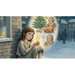 Hóa thân vào những que diêm kể lại câu chuyện Cô bé bán diêm lớp 6