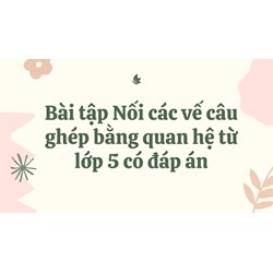 Bài tập Nối các vế câu ghép bằng quan hệ từ lớp 5 có đáp án