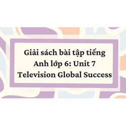 Giải sách bài tập tiếng Anh lớp 6: Unit 7 Television Global Success