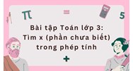 Bài tập Toán lớp 3: Tìm x (phần chưa biết) trong phép tính có đáp án