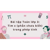 Bài tập Toán lớp 3: Tìm x (phần chưa biết) trong phép tính có đáp án