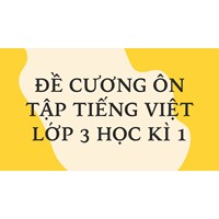 Đề cương ôn tập Tiếng Việt lớp 3 học kì 1 đầy đủ, chi tiết nhất