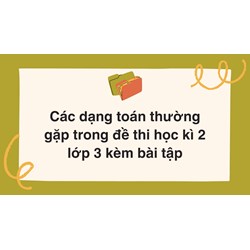 Các dạng toán thường gặp trong đề thi học kì 2 lớp 3 kèm bài tập