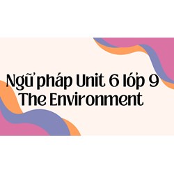 Ngữ pháp Unit 6 lớp 9 The Environment đầy đủ, chi tiết nhất