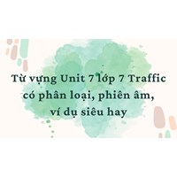 Từ vựng Unit 7 lớp 7 Traffic có phân loại, phiên âm, ví dụ siêu hay