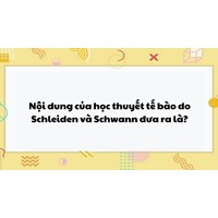 Nội dung của học thuyết tế bào do Schleiden và Schwann đưa ra là?