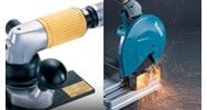 Cơ cấu khởi động và dừng của máy cầm tay cắt đứt và gấp mép ra sao?