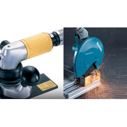 Cơ cấu khởi động và dừng của máy cầm tay cắt đứt và gấp mép ra sao?