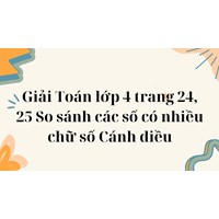 Giải Toán lớp 4 trang 24, 25 So sánh các số có nhiều chữ số Cánh diều