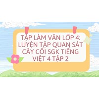 Tập làm văn lớp 4: Luyện tập quan sát cây cối sgk Tiếng Việt 4 tập 2