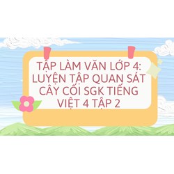Tập làm văn lớp 4: Luyện tập quan sát cây cối sgk Tiếng Việt 4 tập 2