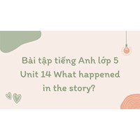 Bài tập tiếng Anh lớp 5 Unit 14 What happened in the story? có đáp án