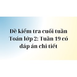 Đề kiểm tra cuối tuần Toán lớp 2: Tuần 19 có đáp án chi tiết