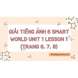 Giải Tiếng Anh 6 Smart World Unit 1 Lesson 1 (trang 6, 7, 8)