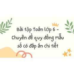 Bài tập Toán lớp 6 - Chuyên đề quy đồng mẫu số có đáp án chi tiết