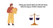 Thông qua Quyết định sửa đổi nội dung Điều lệ công ty TNHH 2 thành viên