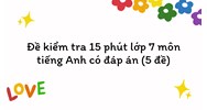 Đề kiểm tra 15 phút lớp 7 môn tiếng Anh có đáp án (5 đề)