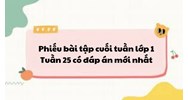 Phiếu bài tập cuối tuần lớp 1: Tuần 25 có đáp án mới nhất