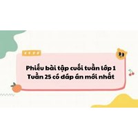 Phiếu bài tập cuối tuần lớp 1: Tuần 25 có đáp án mới nhất