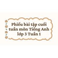 Phiếu bài tập cuối tuần môn Tiếng Anh lớp 3 Tuần 1 có đáp án