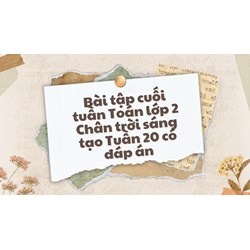 Bài tập cuối tuần Toán lớp 2 Chân trời sáng tạo Tuần 20 có đáp án