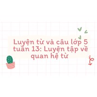 Luyện từ và câu lớp 5 tuần 13: Luyện tập về quan hệ từ có đáp án
