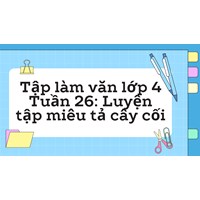 Tập làm văn lớp 4 Tuần 26: Luyện tập miêu tả cây cối có đáp án
