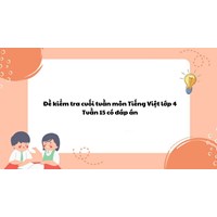 Đề kiểm tra cuối tuần môn Tiếng Việt lớp 4 Tuần 15 có đáp án
