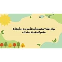 Đề kiểm tra cuối tuần môn Toán lớp 4: Tuần 30 có đáp án