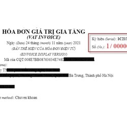 Số hóa đơn điện tử cung cấp dịch vụ sau được thể hiện thế nào?
