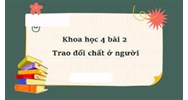 Giải Khoa học lớp 4 bài 2: Trao đổi chất ở người chi tiết
