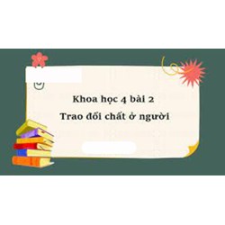 Giải Khoa học lớp 4 bài 2: Trao đổi chất ở người chi tiết