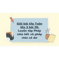 Giải bài tập Toán lớp 3 bài 29: Luyện tập Phép chia hết và phép chia có dư