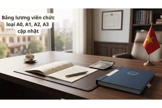 Bảng lương viên chức loại A0, A1, A2, A3 cập nhật mới nhất 2026